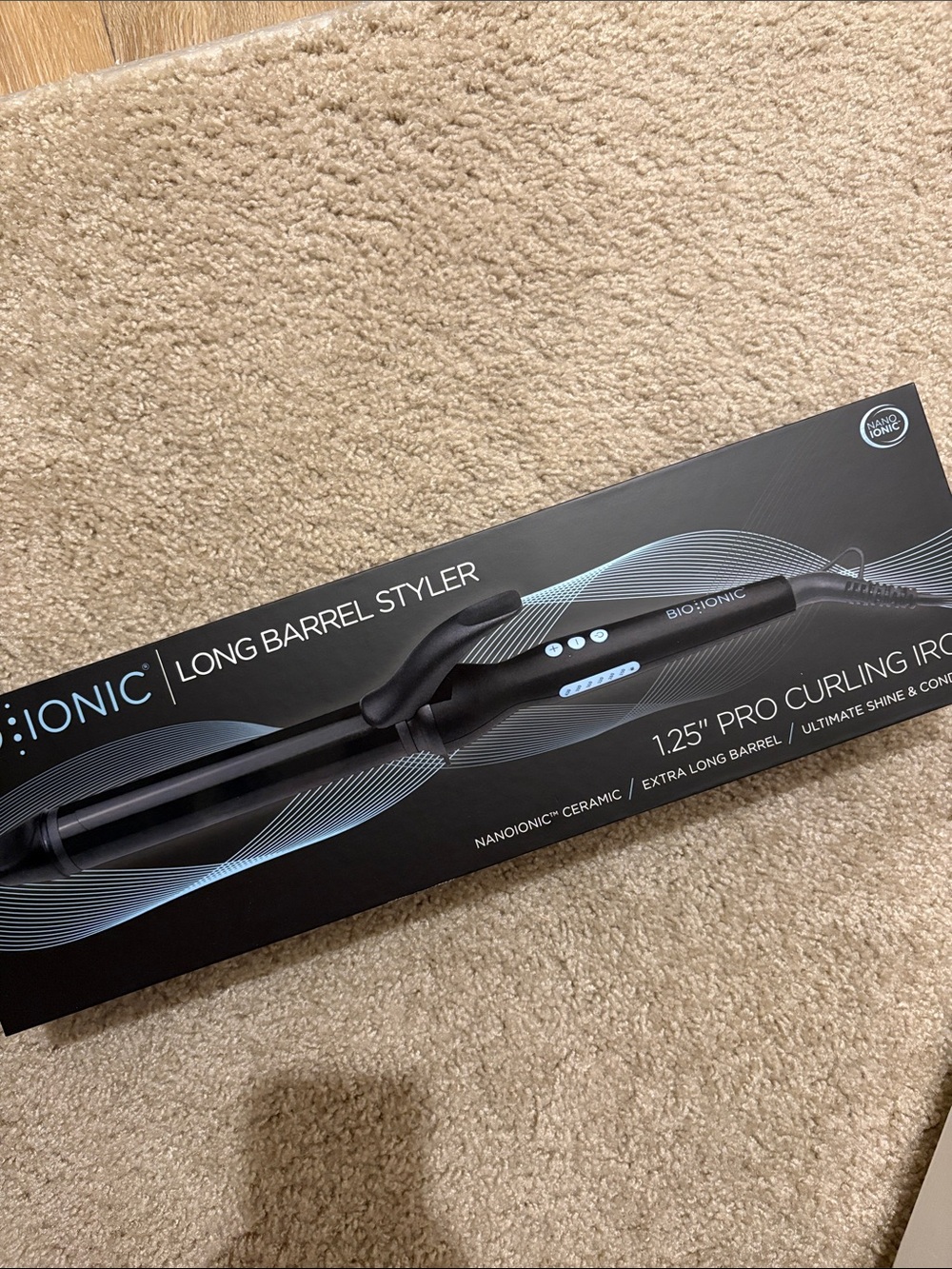 Bio Ionic 1.25" Long Barrel Pro Curling Iron - Black